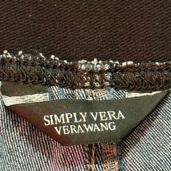 Simply‎ Vera Wang Women's Pull-on Elastic Back Stretch Blue Denim Jeans Size 12 - Picture 5 of 11